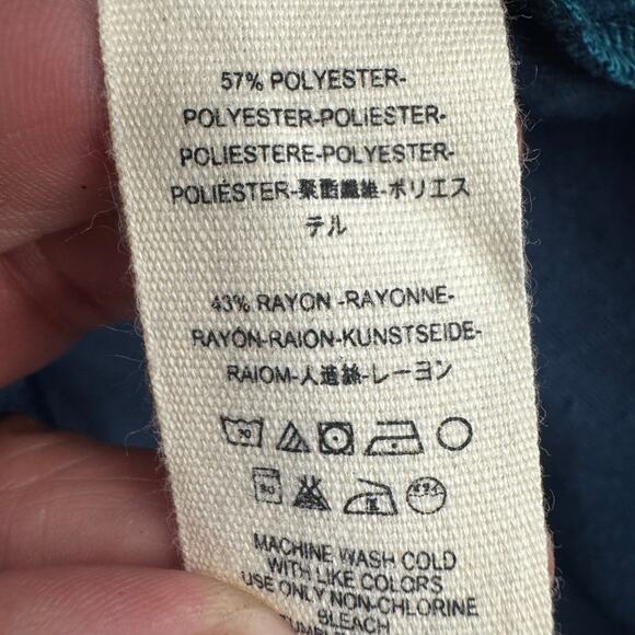 Free People We The Free Jewel Blue Crushed Velvet Oversized V-Neck Tunic XS - Picture 5 of 7